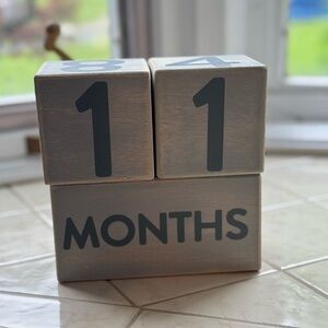 Baby milestone age blocks. Gray